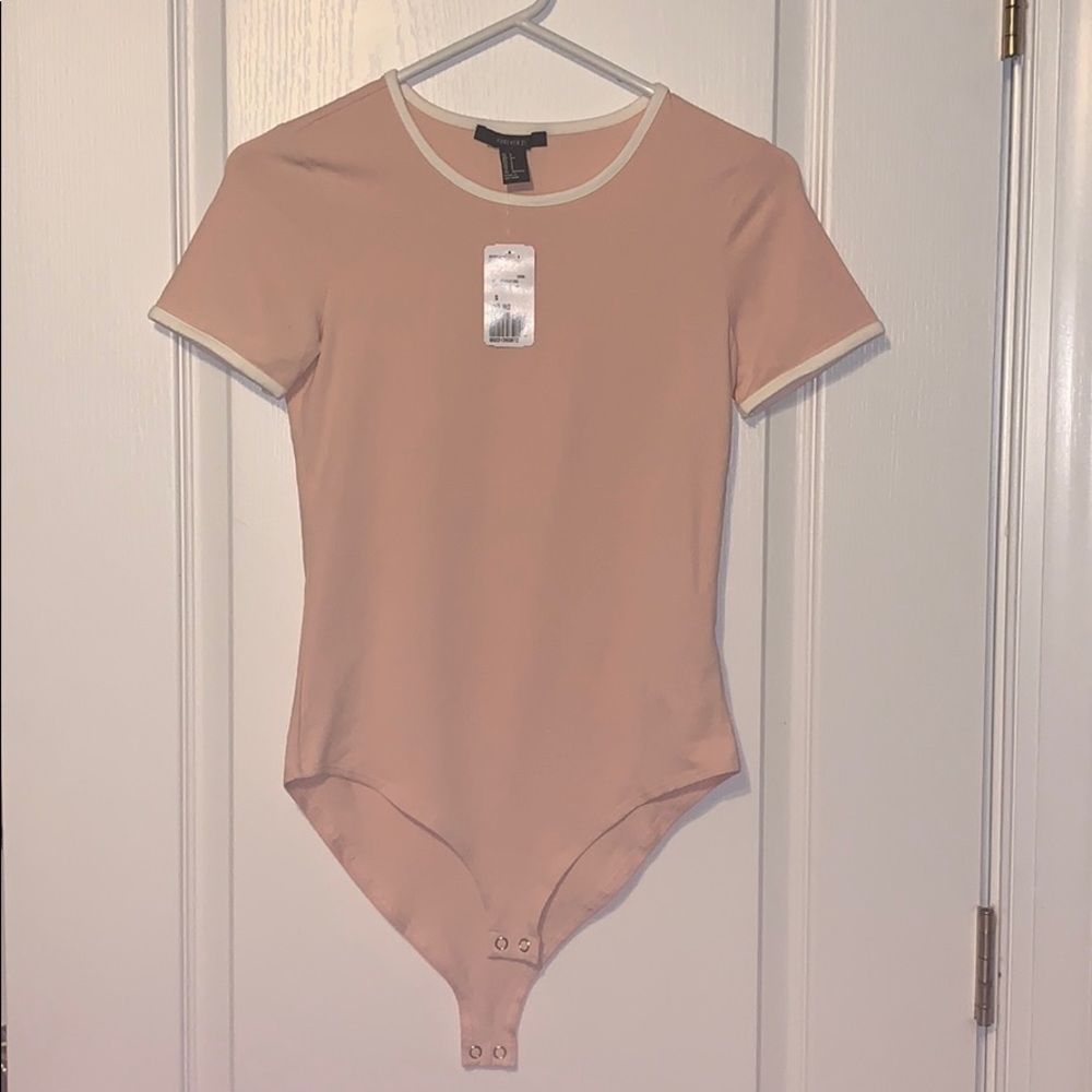 Forever 21 pink colorblock tshirt body suit